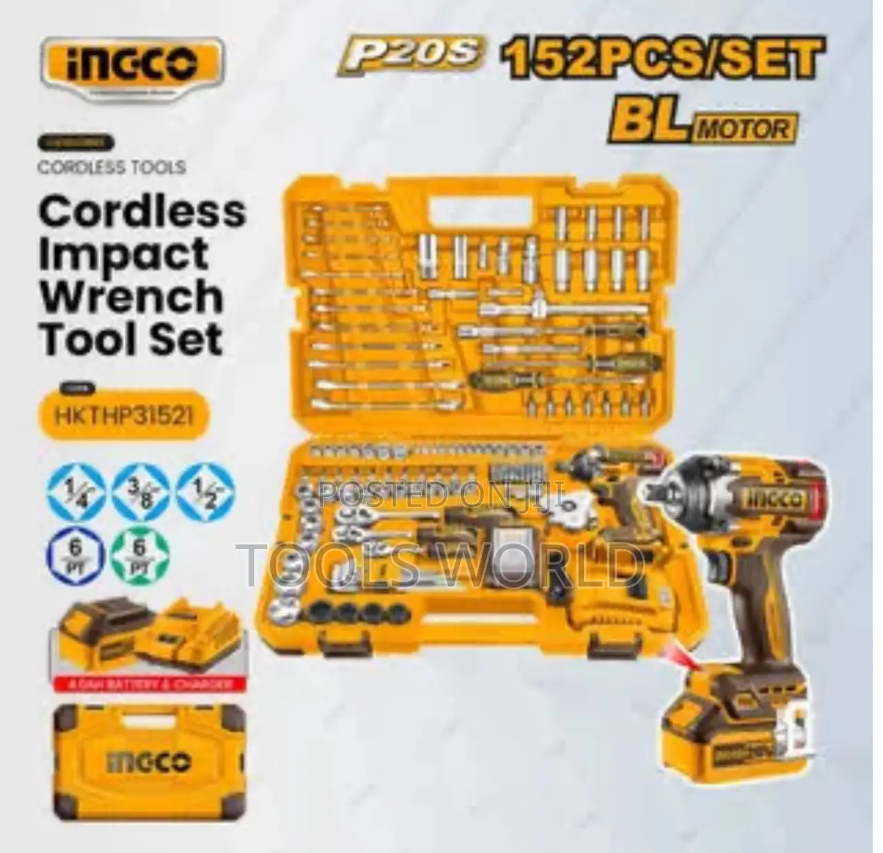 152 PCS Cordless Impact Wrench Tool Set – Heavy Duty