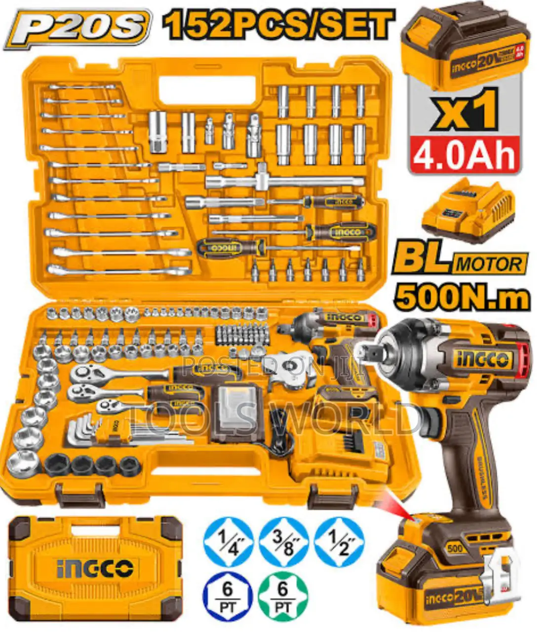 152 PCS Cordless Impact Wrench Tool Set – Heavy Duty