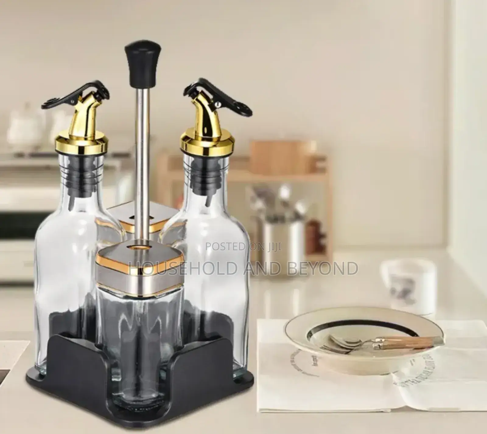 4 in 1 Oil Salt and Pepper Cruet Set