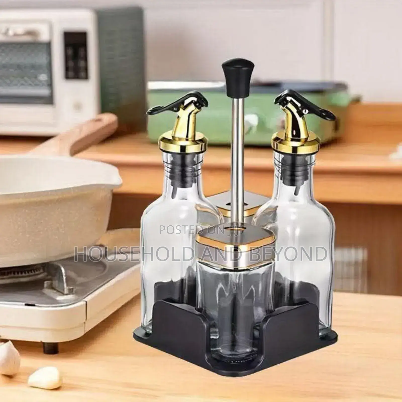 4 in 1 Oil Salt and Pepper Cruet Set