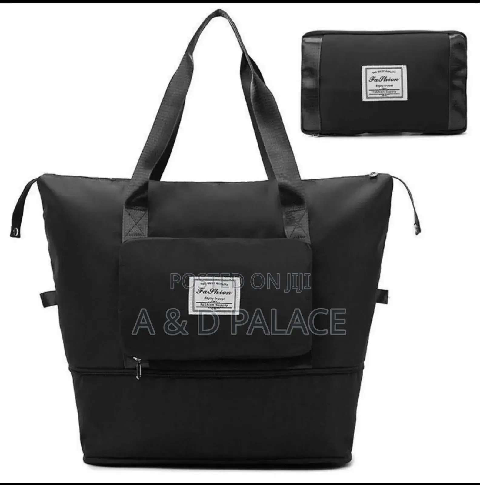 Foldable Light Weight Travel Bag Color:Black Wine Blue