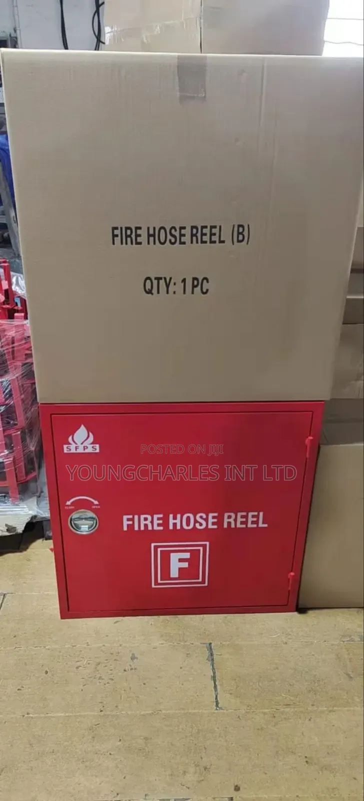 Fire Hose Reel With Cabinet.