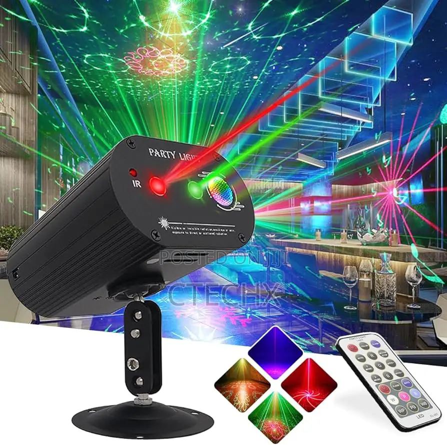 Dj Disco Laser Lights, Strobe Stage Light Sound Activated