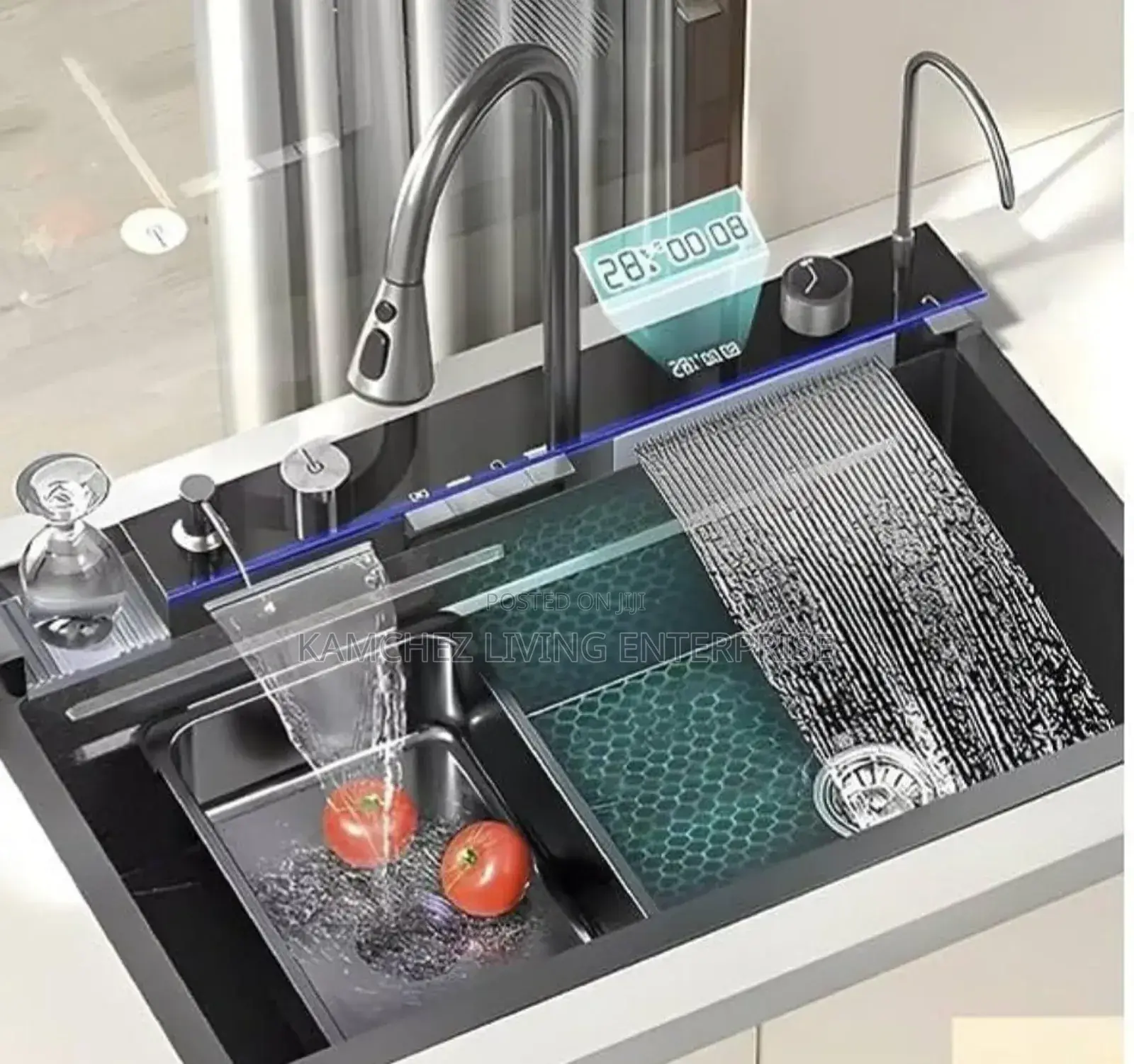 5 Button Thermostatic Kitchen Sink With Complete Accessories
