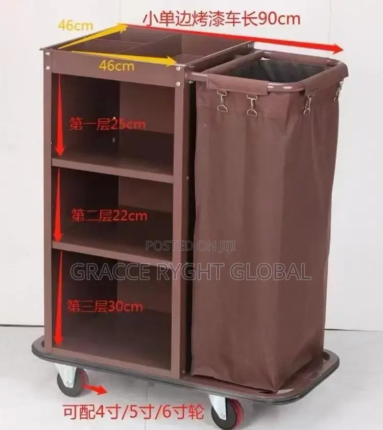 Single Linen Bag Housekeeping Hotel Room Service Trolley