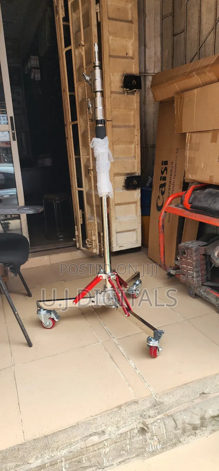 10ft Trolley Steel Sliver Light Stand