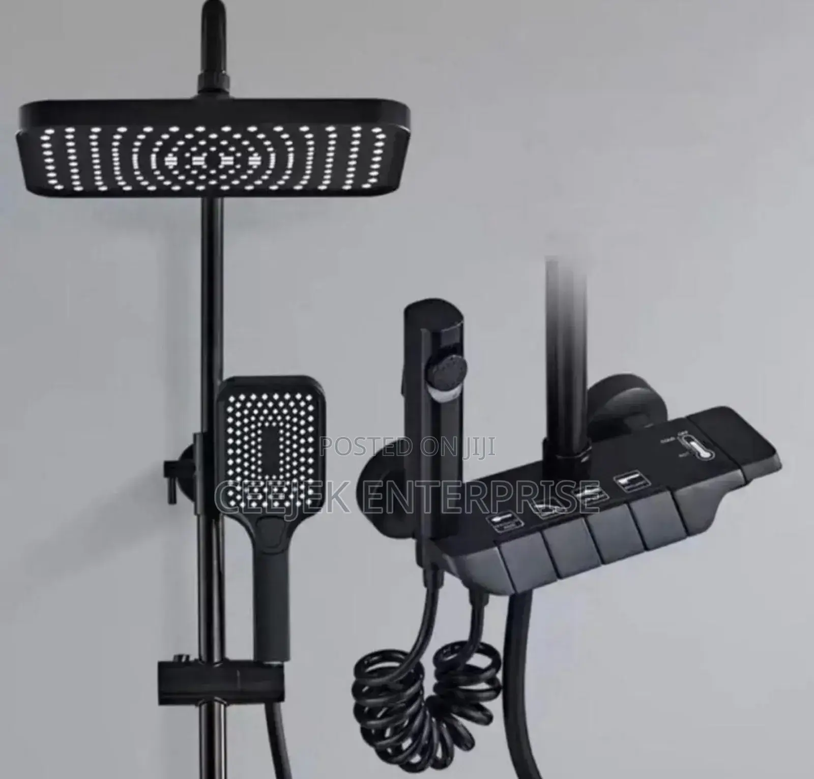 Black Quality Piano Shower Set