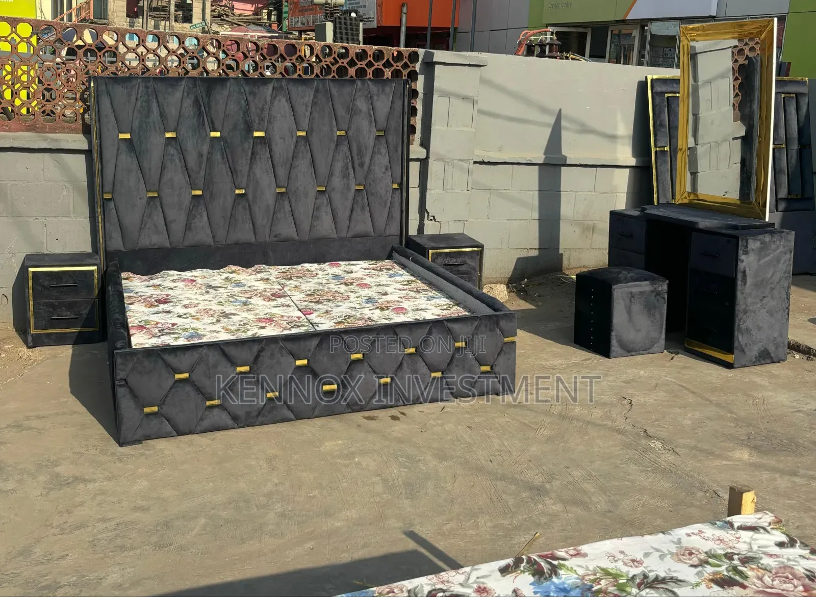 6 X 6 Black HDF Upholstery Bedframe.