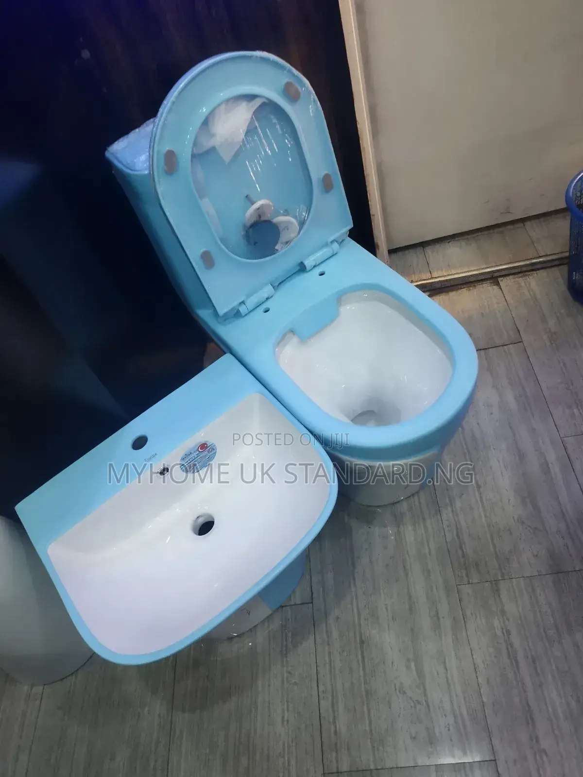 Masters Blue and White Water Closet 
