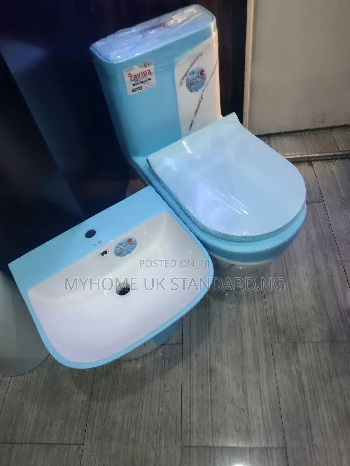 Masters Blue and White Water Closet 