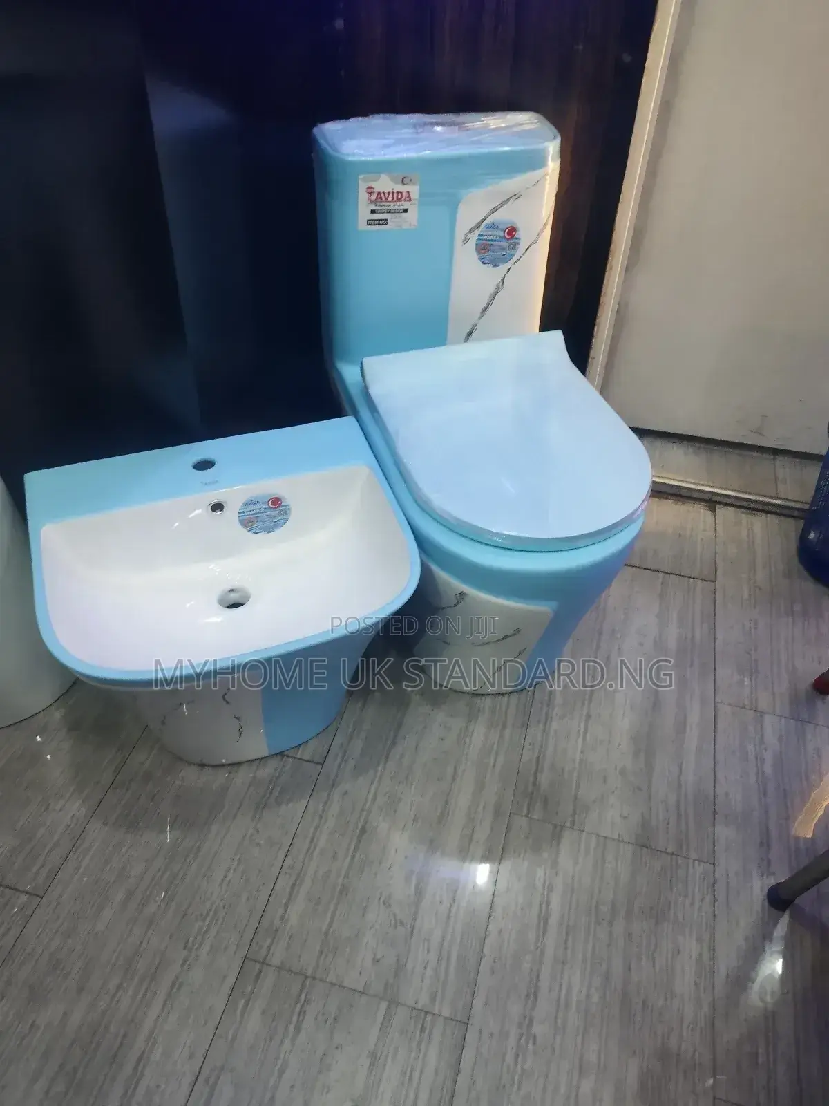 Masters Blue and White Water Closet 