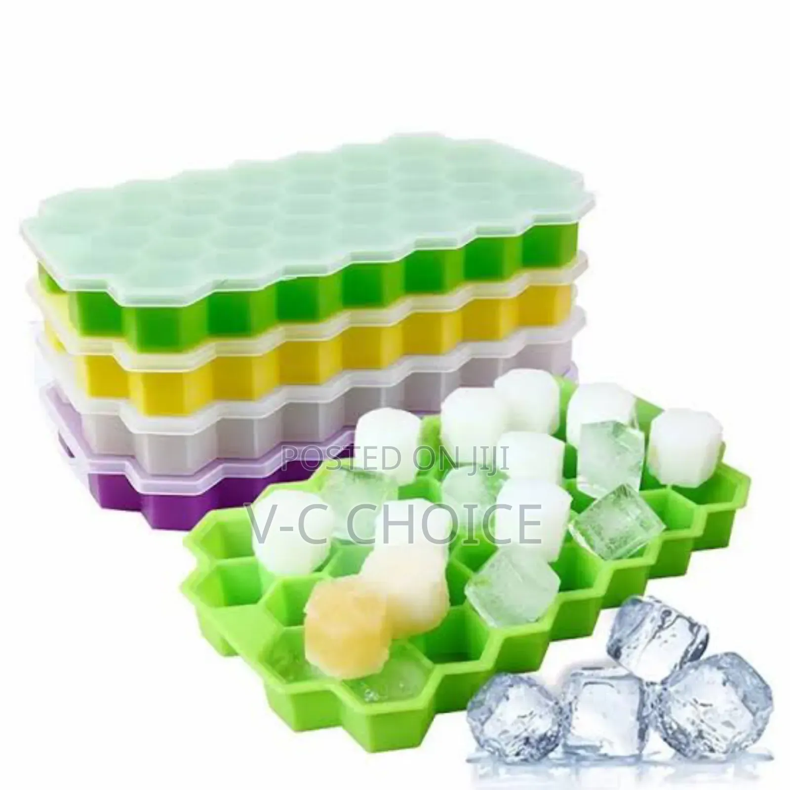 Silicone Ice Cube Tray 37 Grid Ice Cube  Mold With Lid