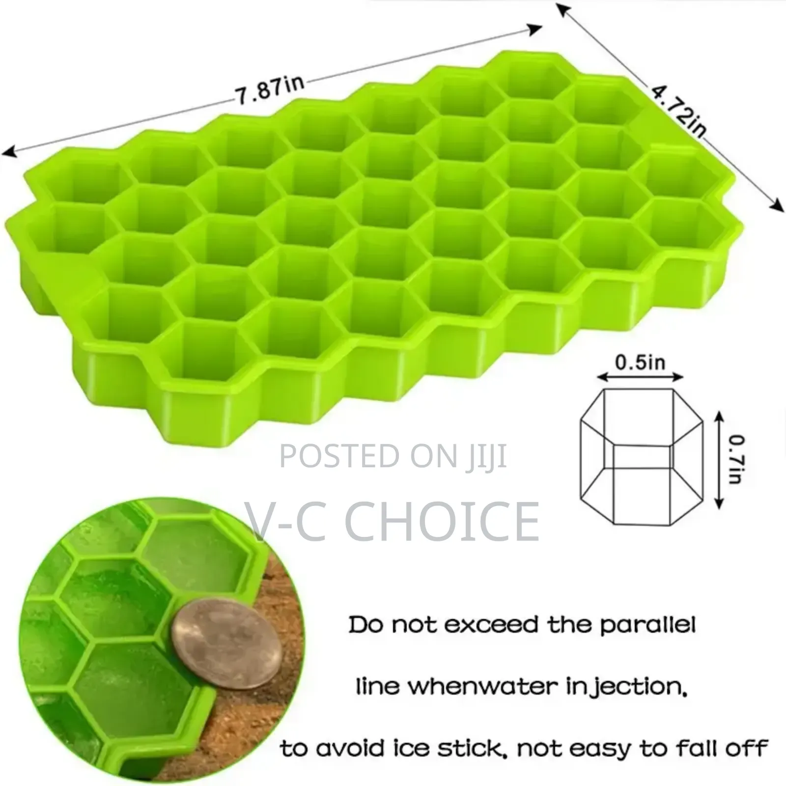 Silicone Ice Cube Tray 37 Grid Ice Cube  Mold With Lid