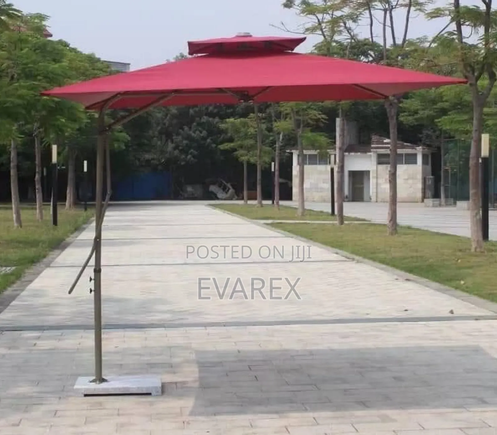 Red Umbrella Canopy, Outdoor Garden/Poolside