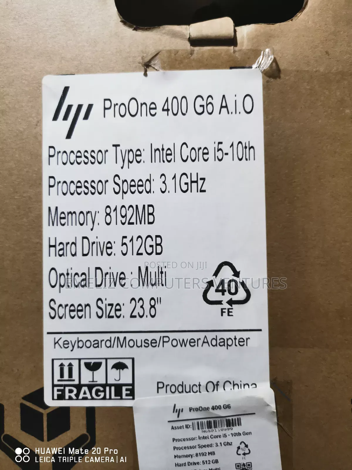 New Desktop Computer HP ProOne 400 8GB Intel Core I5 SSD 512GB
