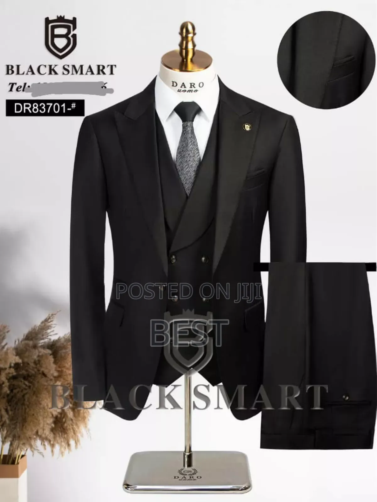 Black Smart 3pis Quality Suits for Men of Class Avl. In 4col