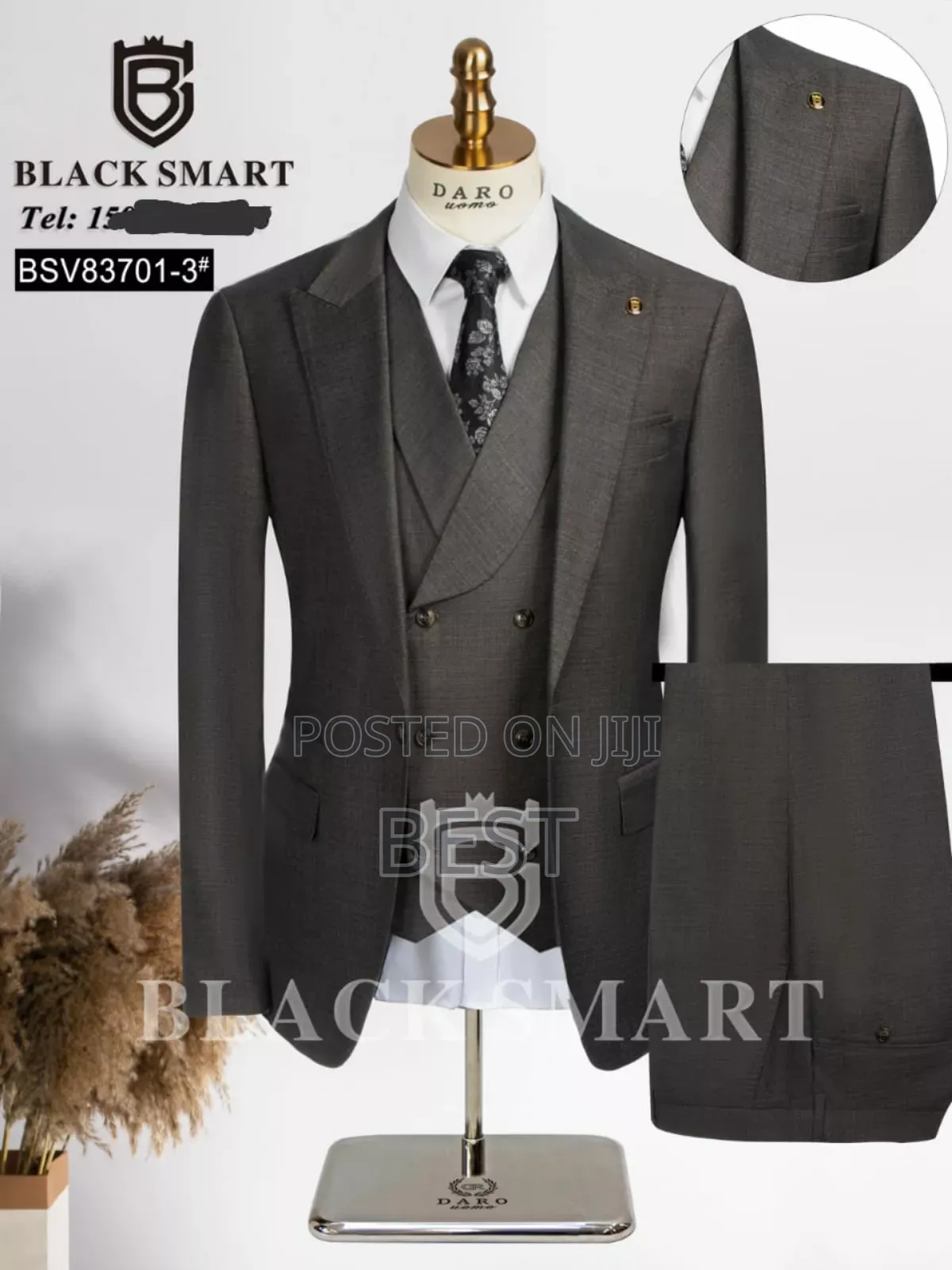Black Smart 3pis Quality Suits for Men of Class Avl. In 4col