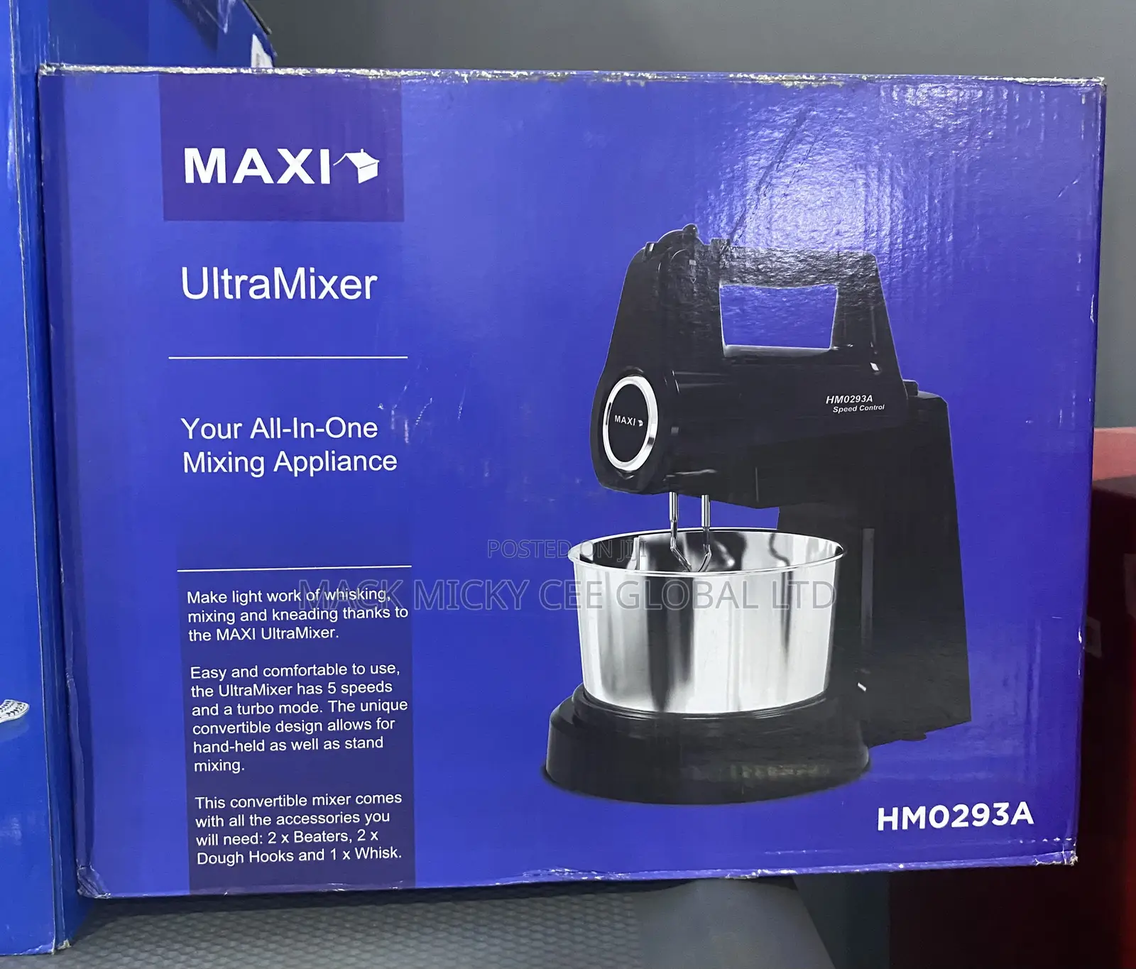 Maxi Standing Kitchen Mixer With Bowl 400w Black