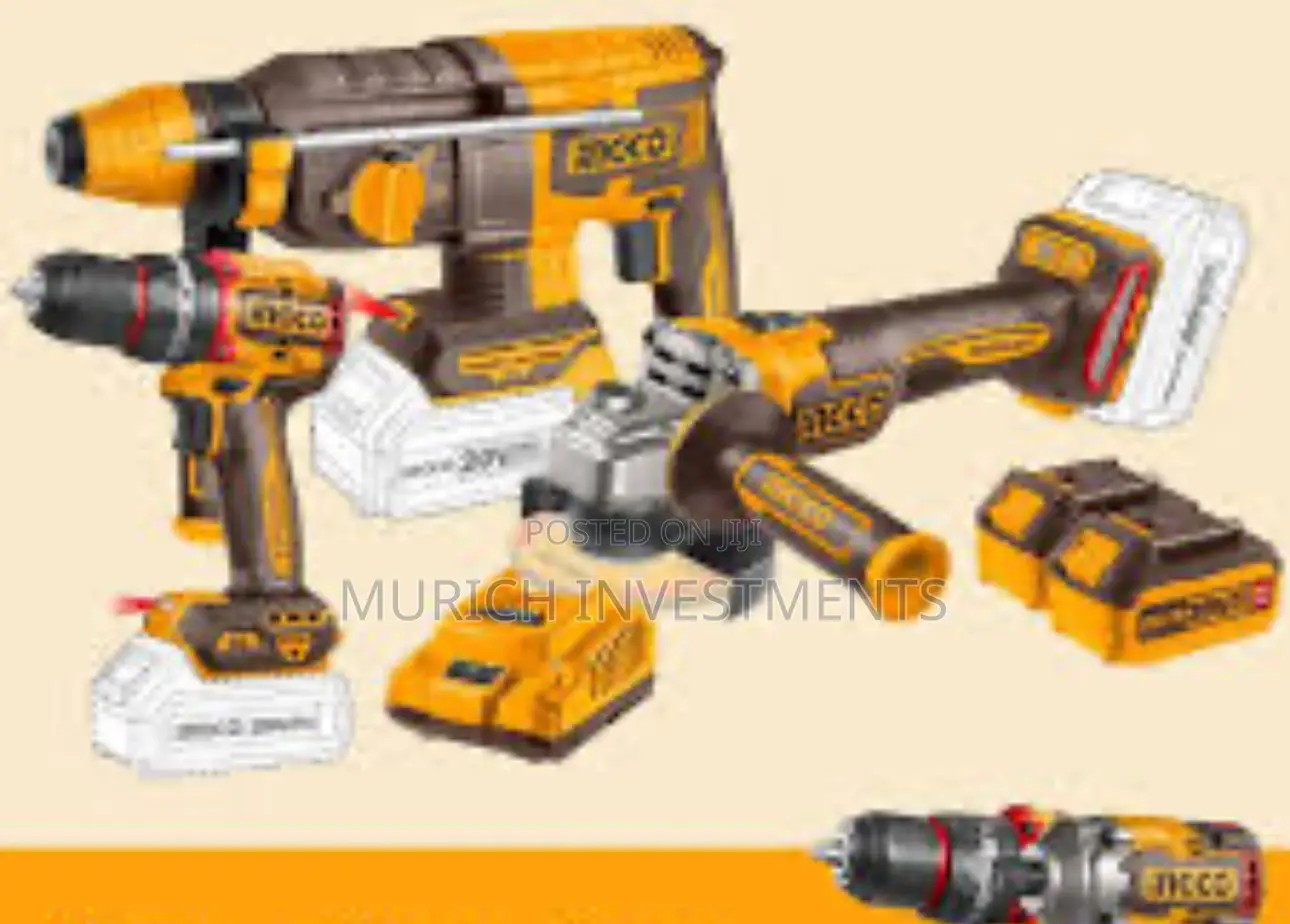 3-in-1 20v Brushless Combo – Drill, Grinder Rotary Hammer