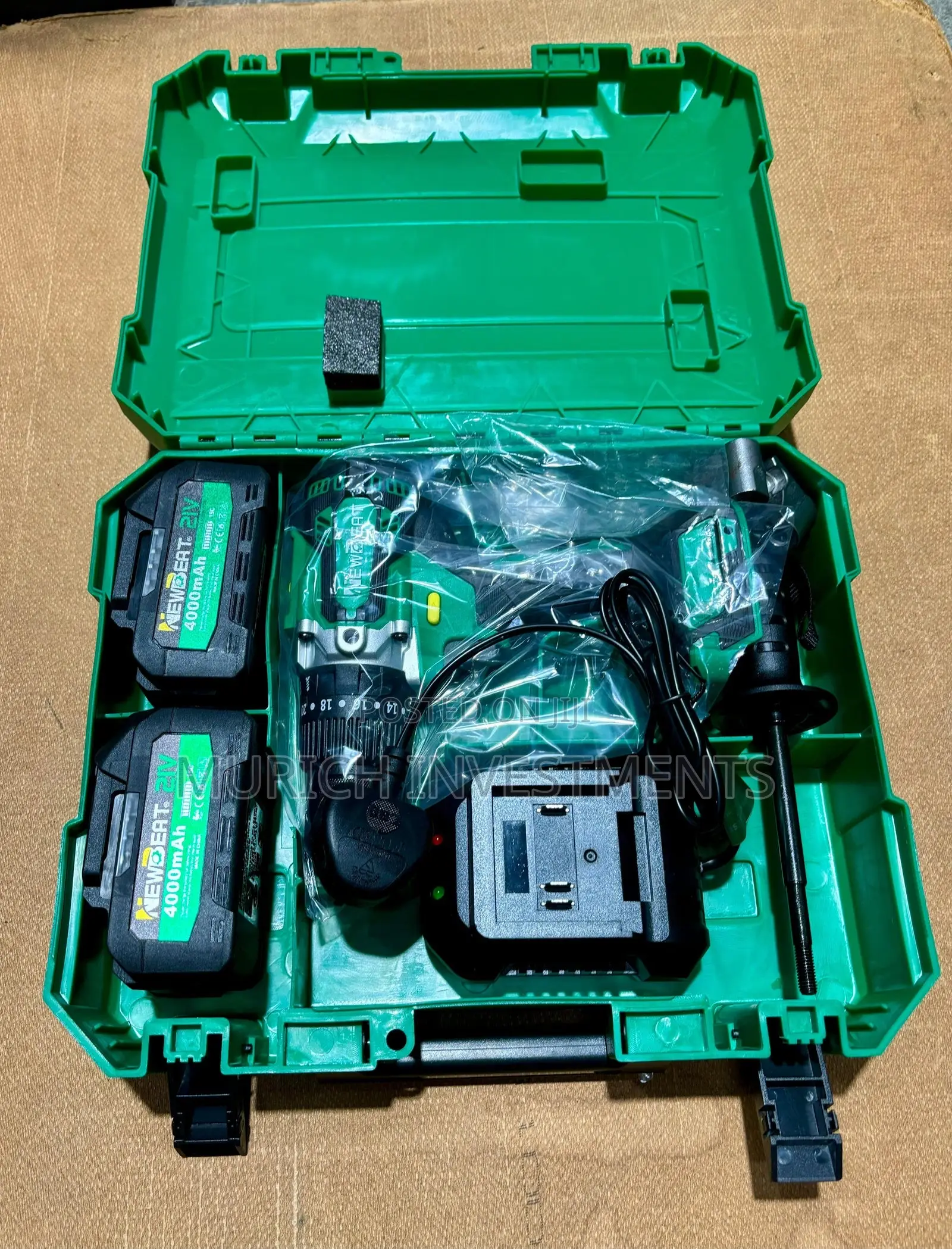 21v Cordless Impact Drill 120nm Torque,2 Batteries,Purepower