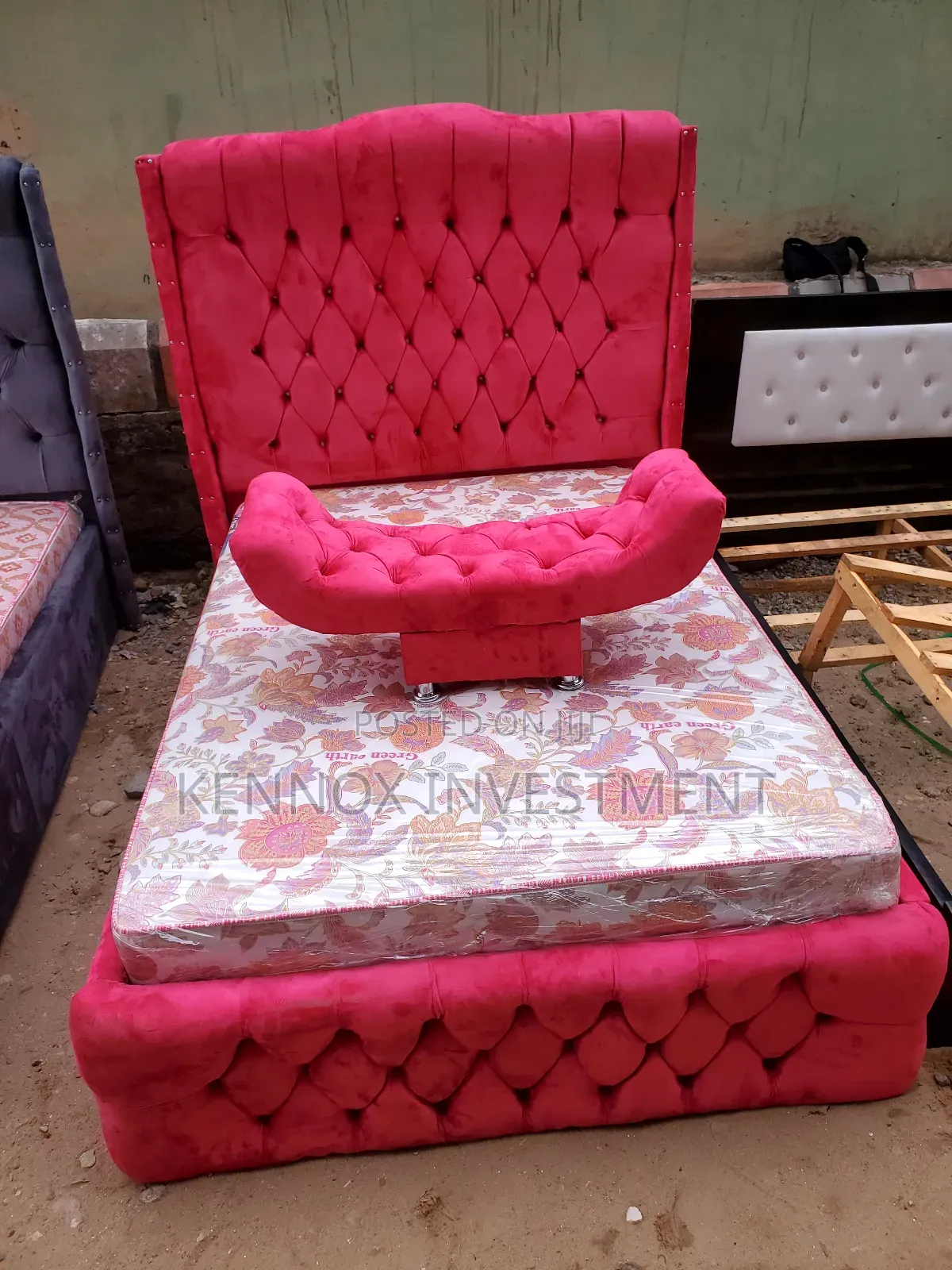 A Standard 4 and by 6 Pink Bedframe