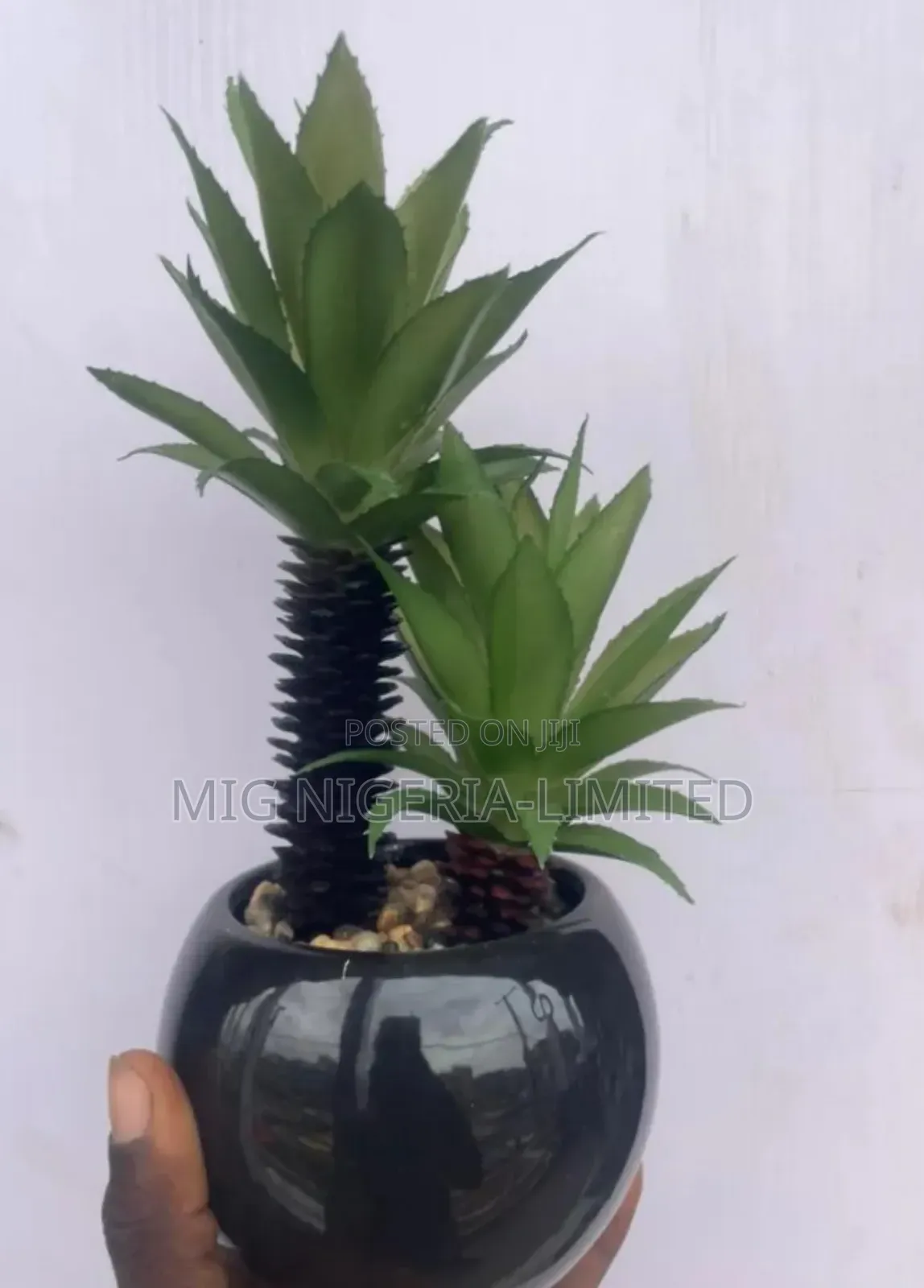 Table Top Ceramic Black Vase Artificial Flowers Decorations