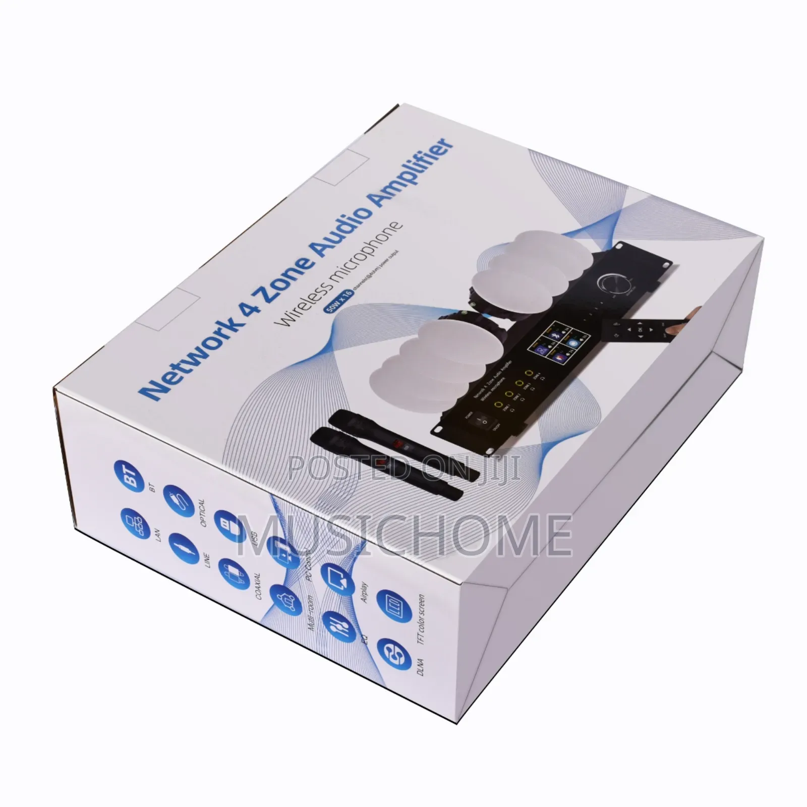 4 Zone Network Amplifier With Two Wireless Microphone