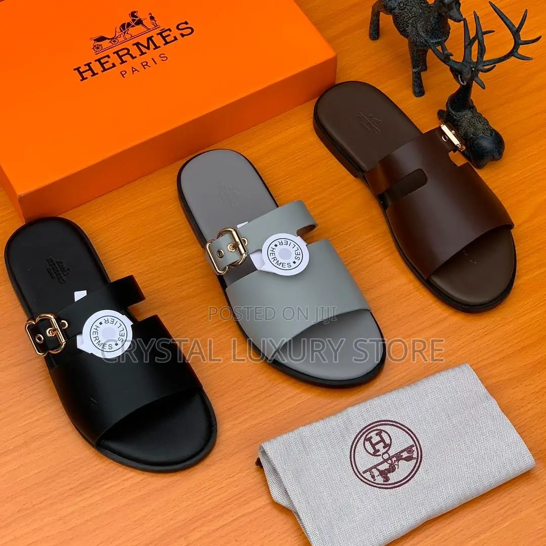 Hermes Quality Luxury Men Genuine Leather Slip-On