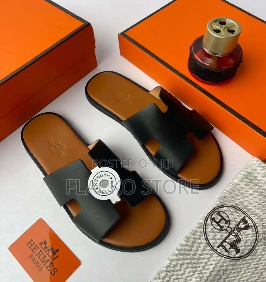 Original Hermes Leather Slippers