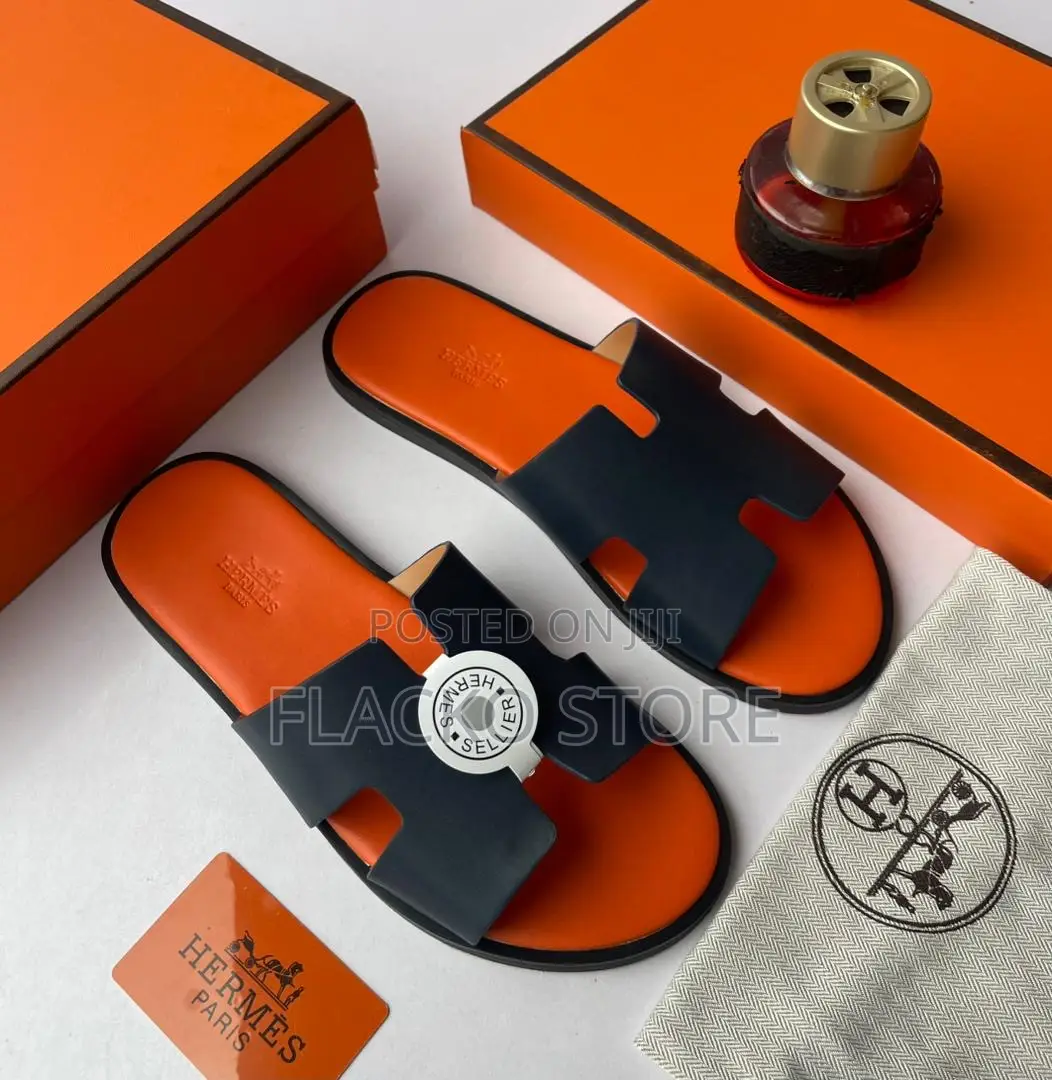 Original Hermes Leather Slippers