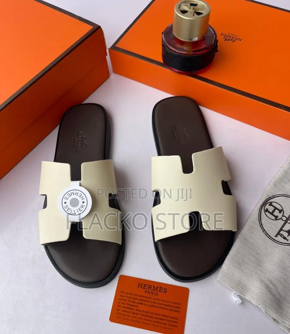Original Hermes Leather Slippers