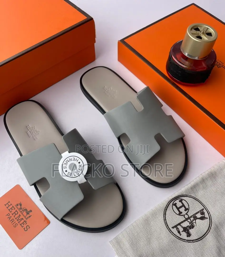 Original Hermes Leather Slippers