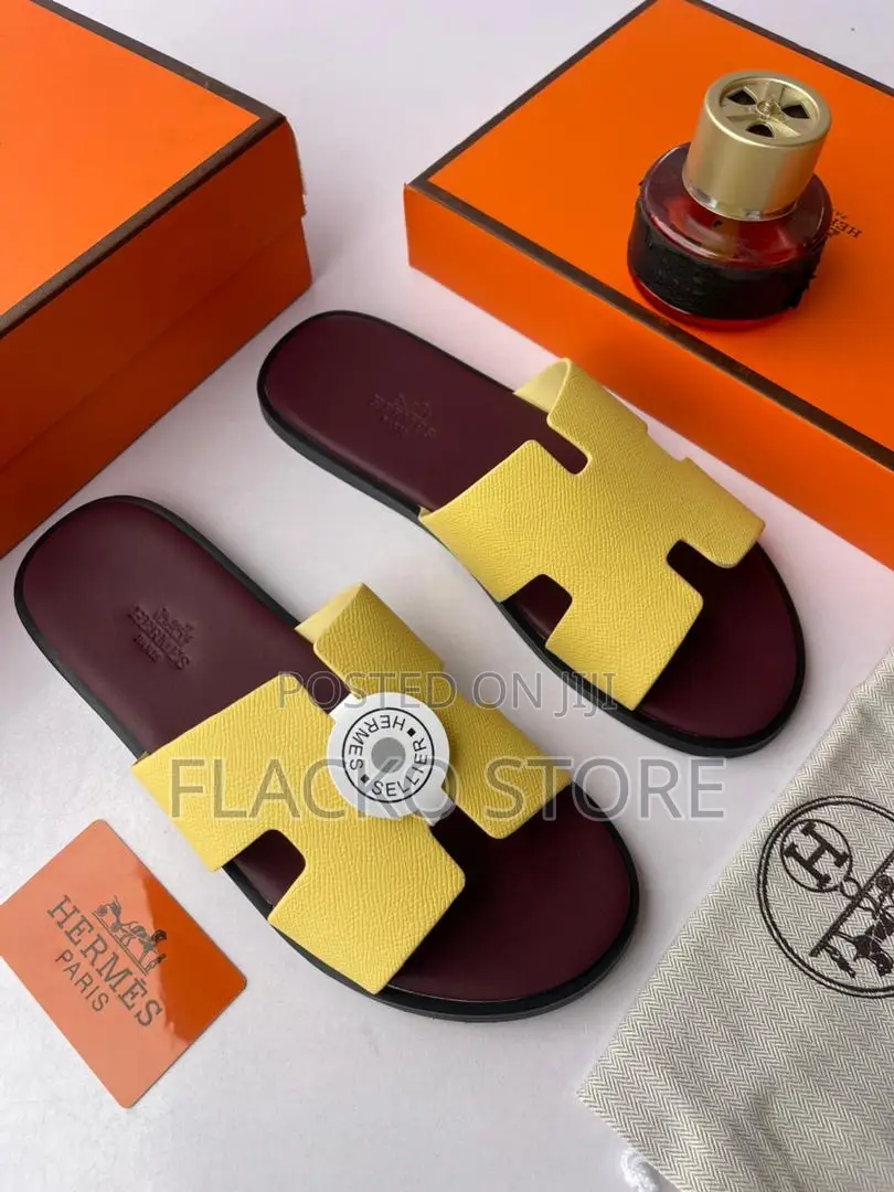 Original Hermes Leather Slippers