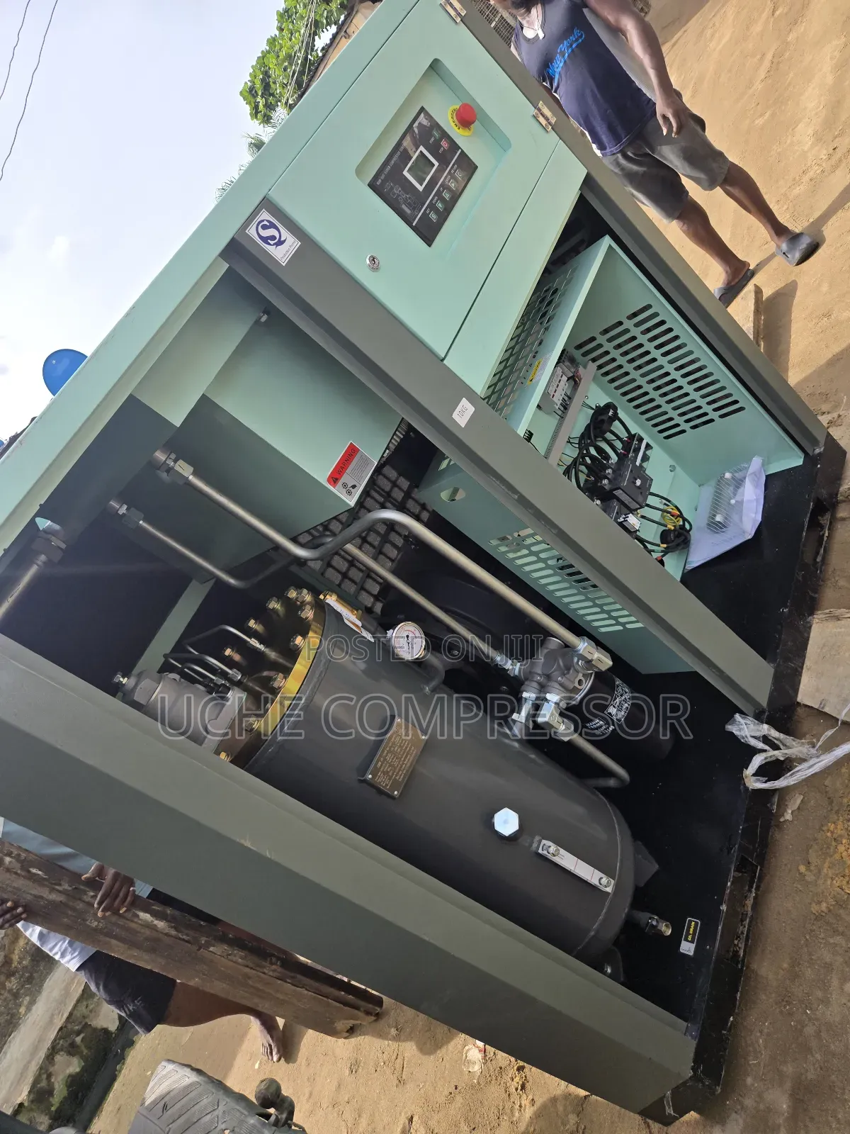 Screw Air Compressor  55kw 75hp 10bar Original One  ...