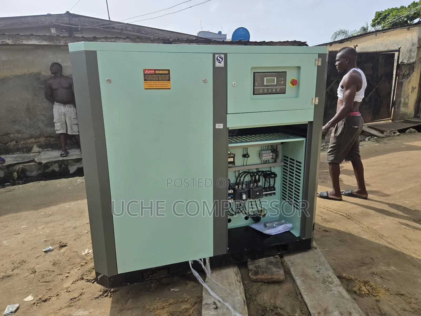 Screw Air Compressor  55kw 75hp 10bar Original One  ...