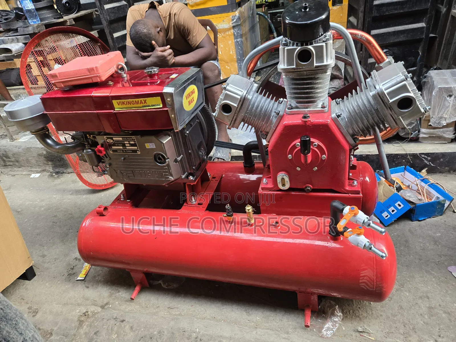 Industrial Mobile Air Compressor Double Tank Original One