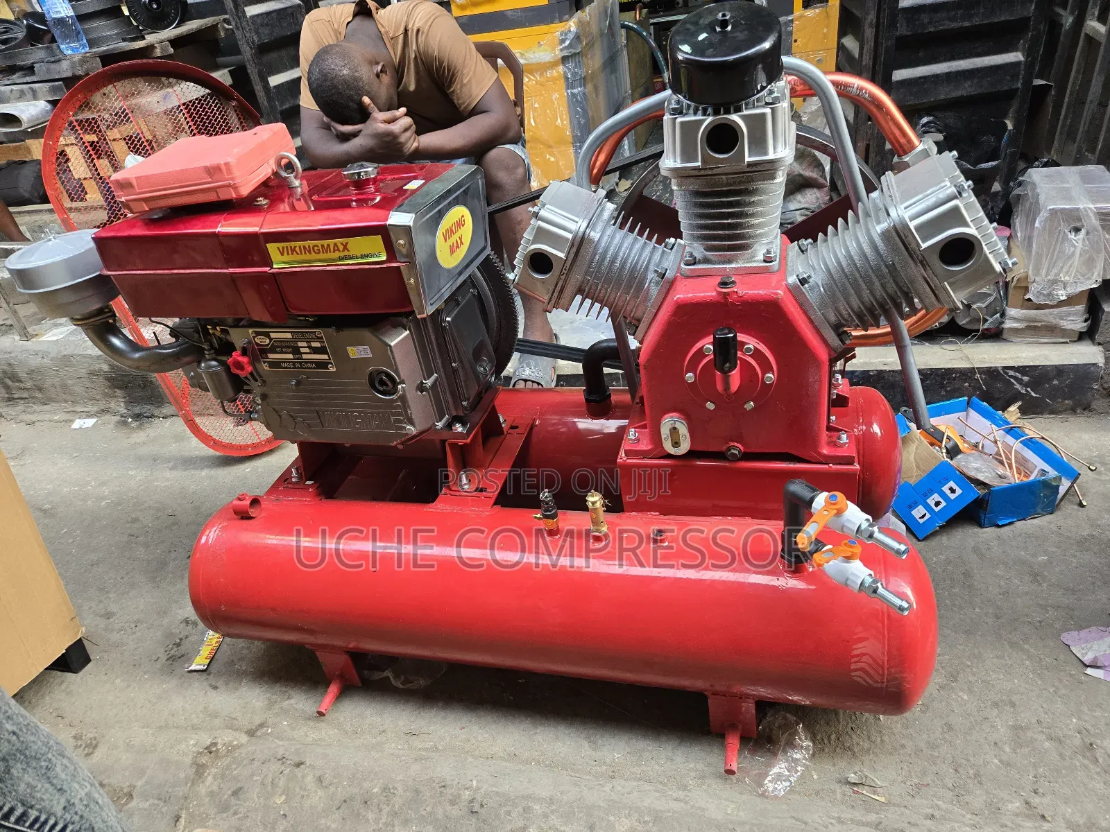 Industrial Mobile Air Compressor Double Tank Original One