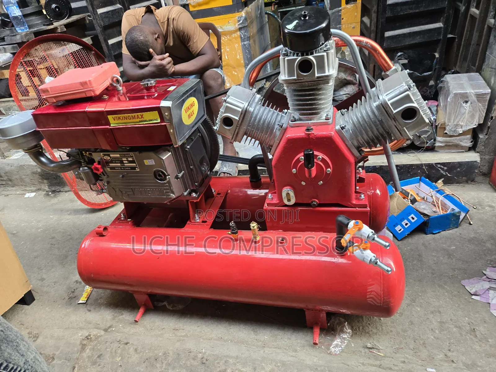 Industrial Mobile Air Compressor Double Tank Original One