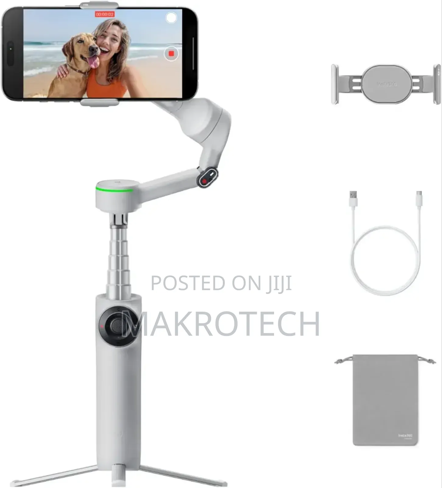 Insta360 Flow 2 Pro Grey - Foldable Ai Phone Gimbal,