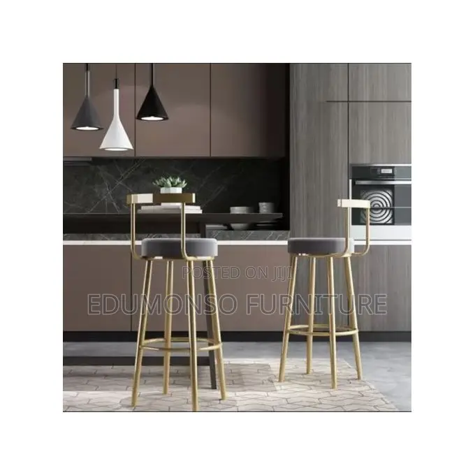 New Modern High Golden Frame Bar Chairs