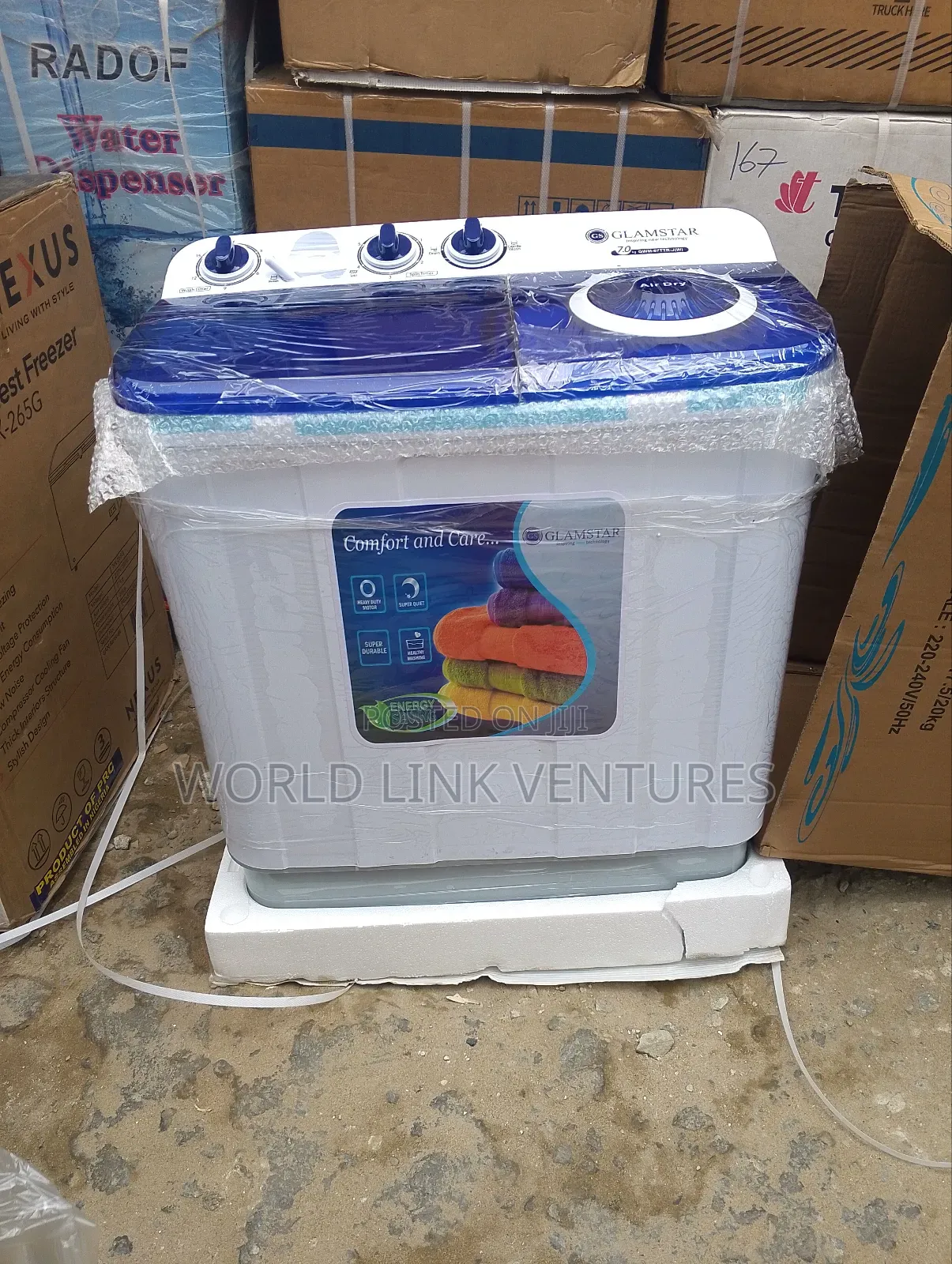 Glamstar Twin Tub Washing Machine 7kg, Low Power Consumption
