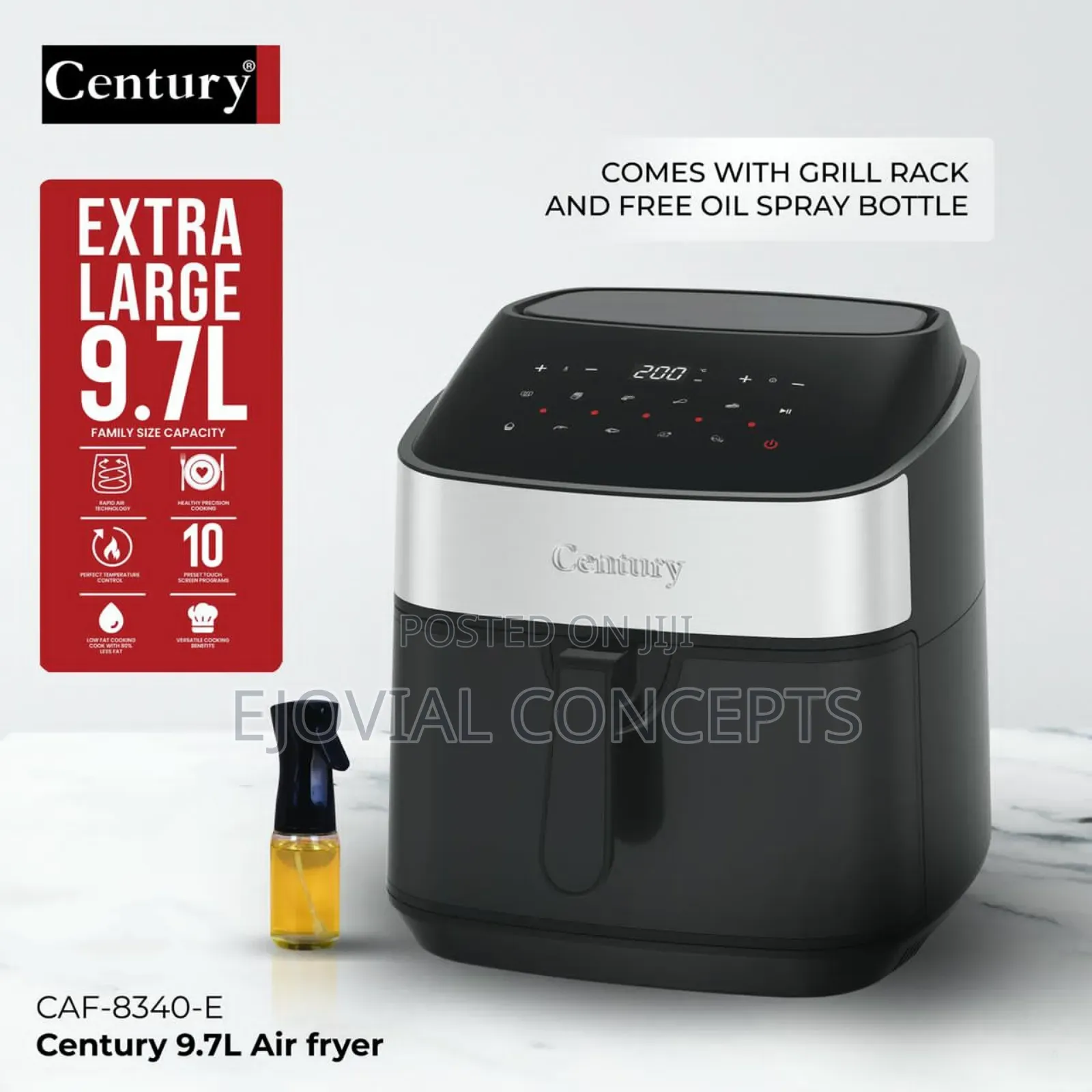 Century 9.7l Extra Large Digital Air Fryer (Caf-8340-E)