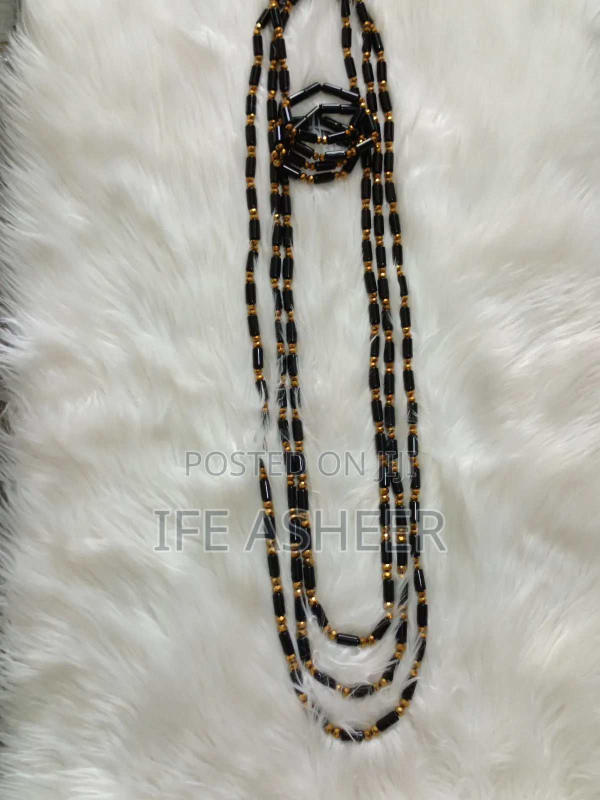 Babasale Black Mixed With Gold 3 Layers Beads, 4 Bracelets