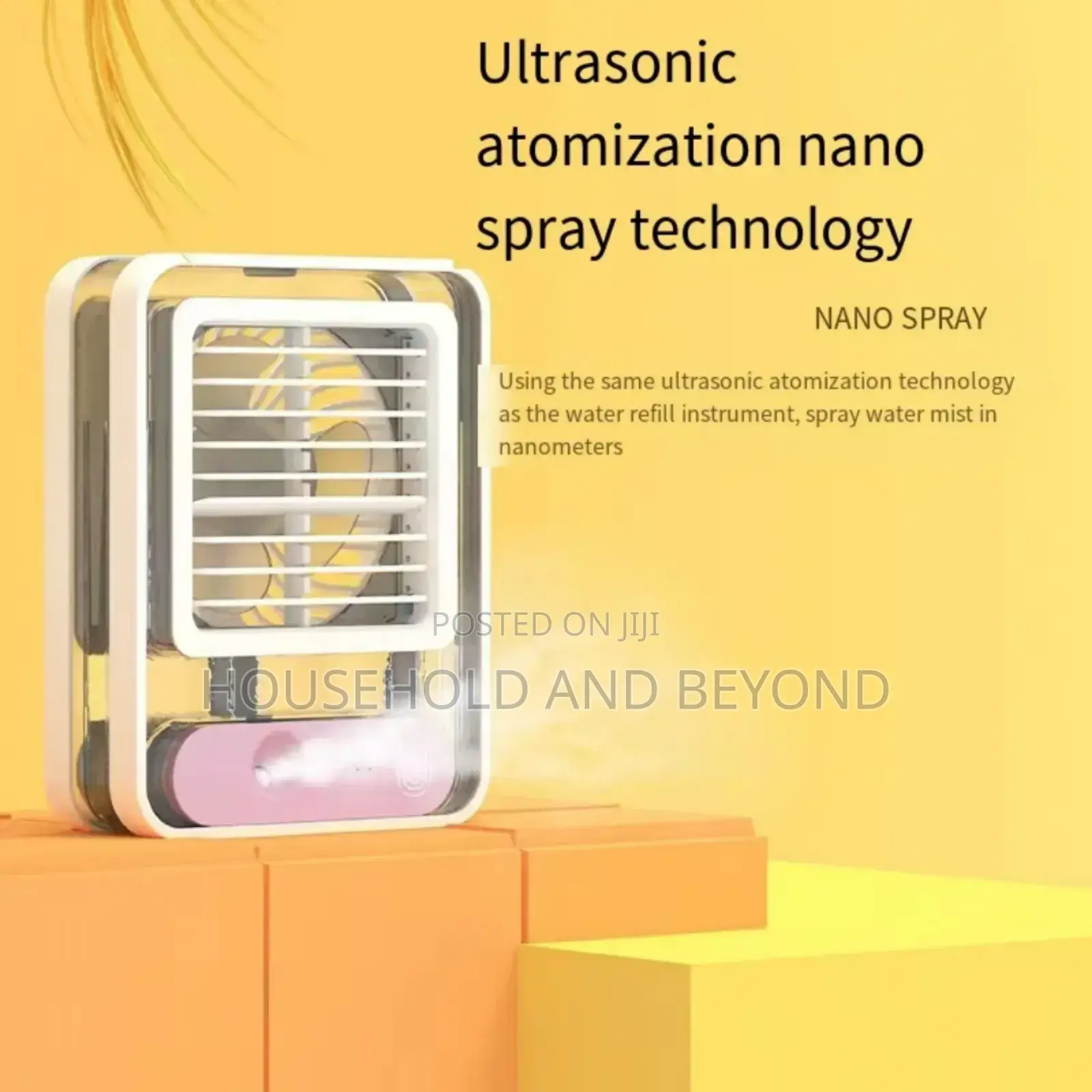 Rechargeable Water Spraying Fan With Led Light