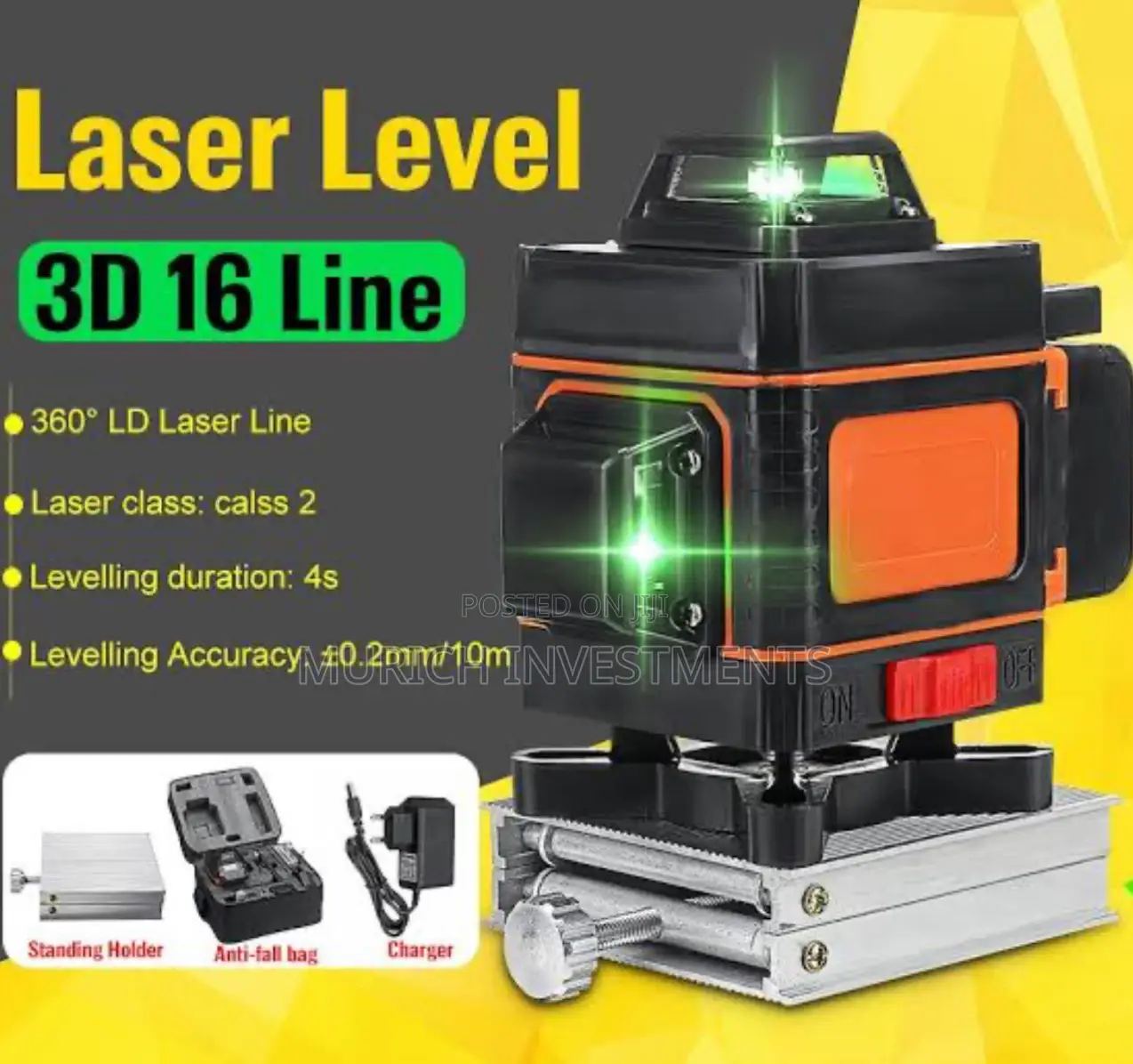 16lines 4d Green Laser Level Self-Leveling With 1.5m Tripod