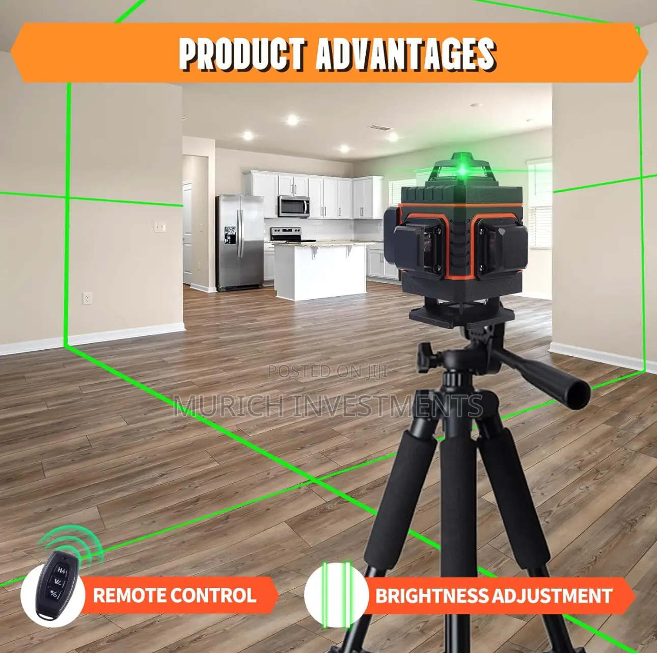 16lines 4d Green Laser Level Self-Leveling With 1.5m Tripod