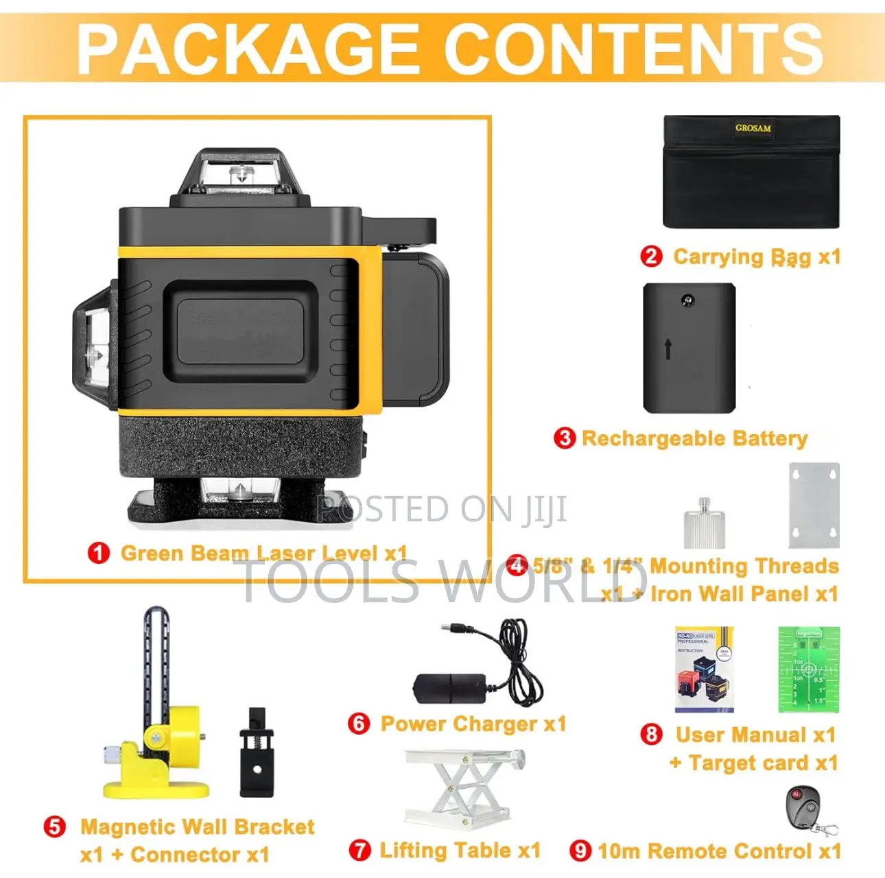 Krted 16 Lines 4d Green Laser Level – With 1.5m Tripod Stand