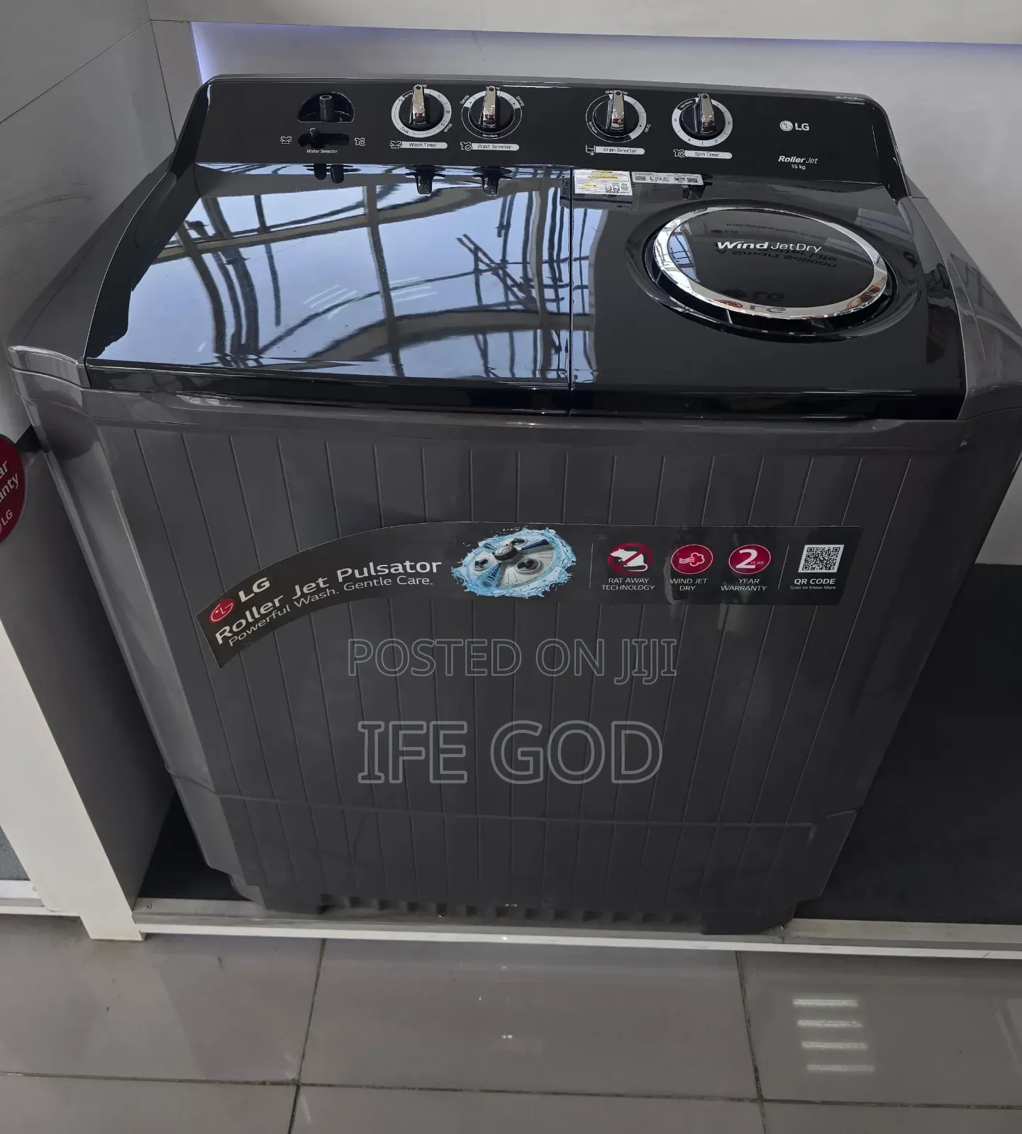 Original Lg 15kg Top Load Washer Spini Twin Tub Black