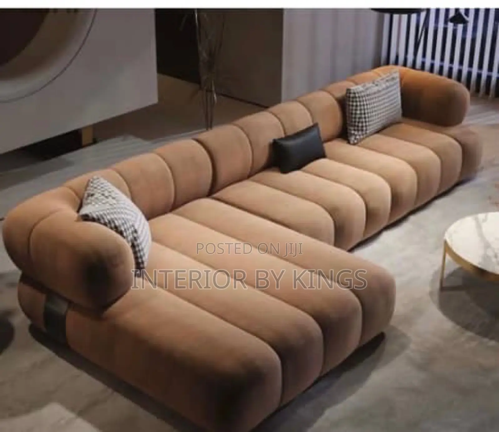 L-Shaped Fabric Sofa Modern Minimalist Design Can Cme N Colo