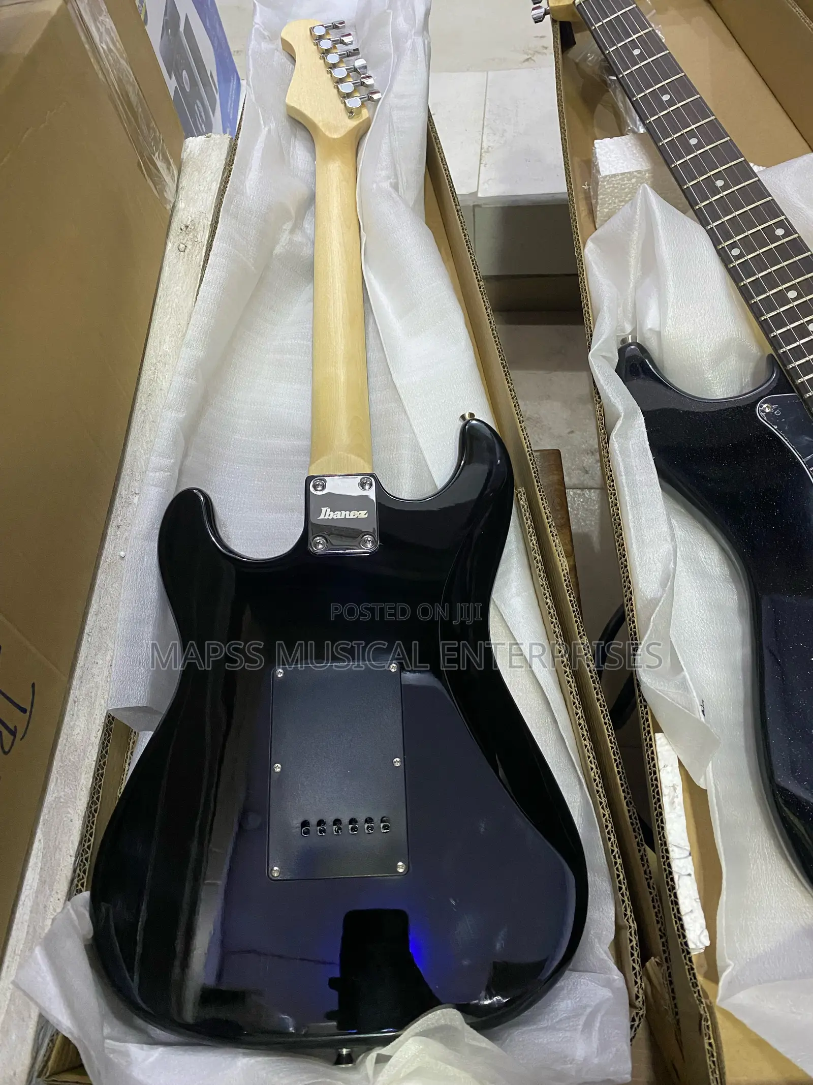 Ibanez Black Squier Stratocaster Electric Guitar